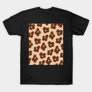 Minimal Modern  Abstract Floral Shapes  Warm  Tones  Design T-Shirt